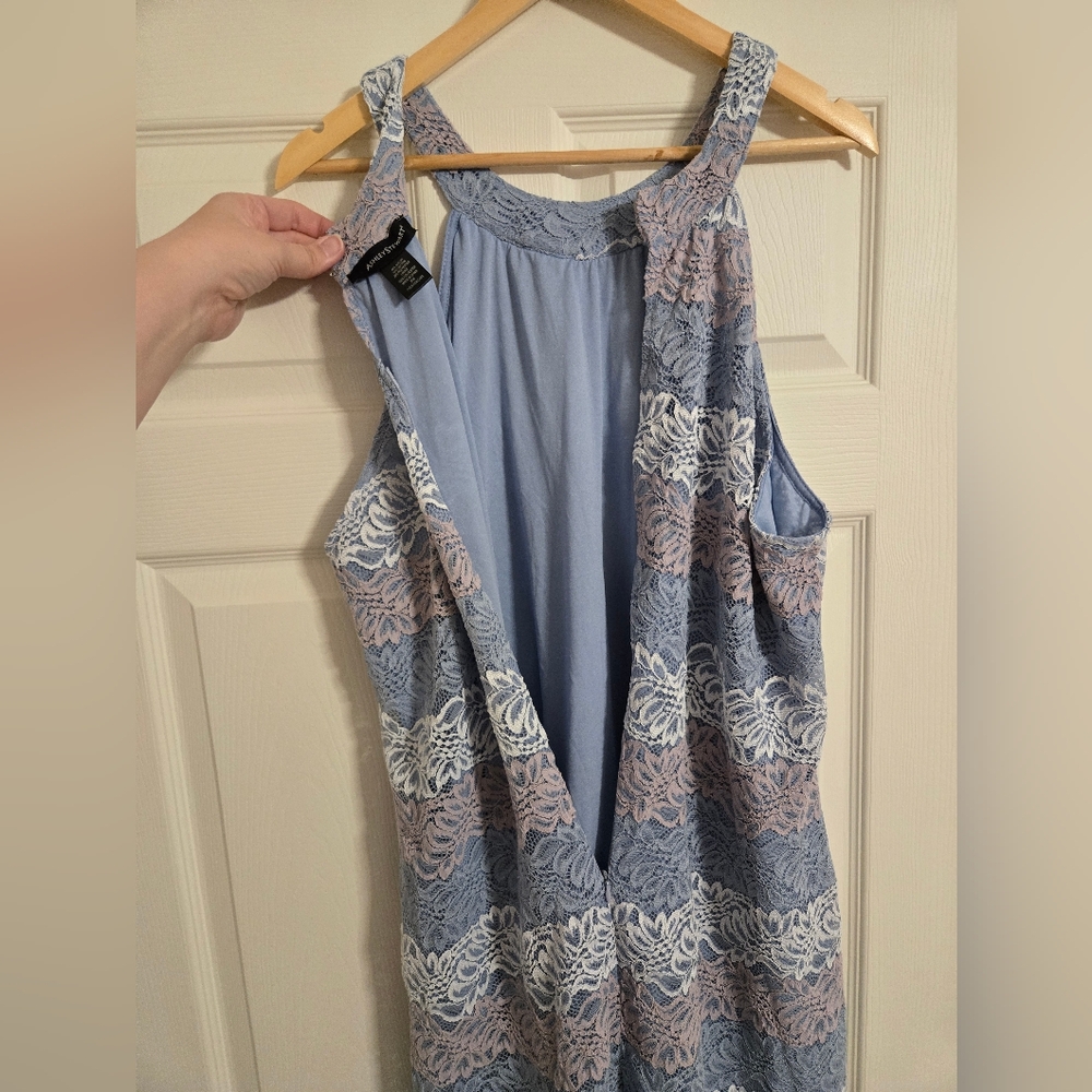 Ashley Stewart blue and white lace dress Sleeveless size 26W - Picture 7 of 10